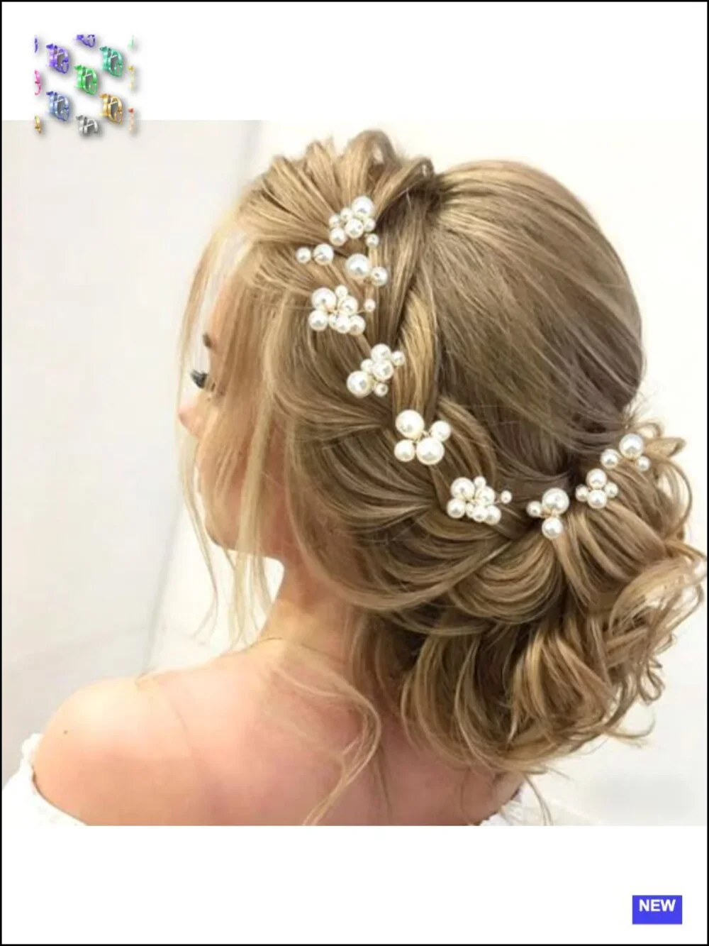 9 Pack Pearl Hair Pins U-Shaped Gold Hair Pins for Women
